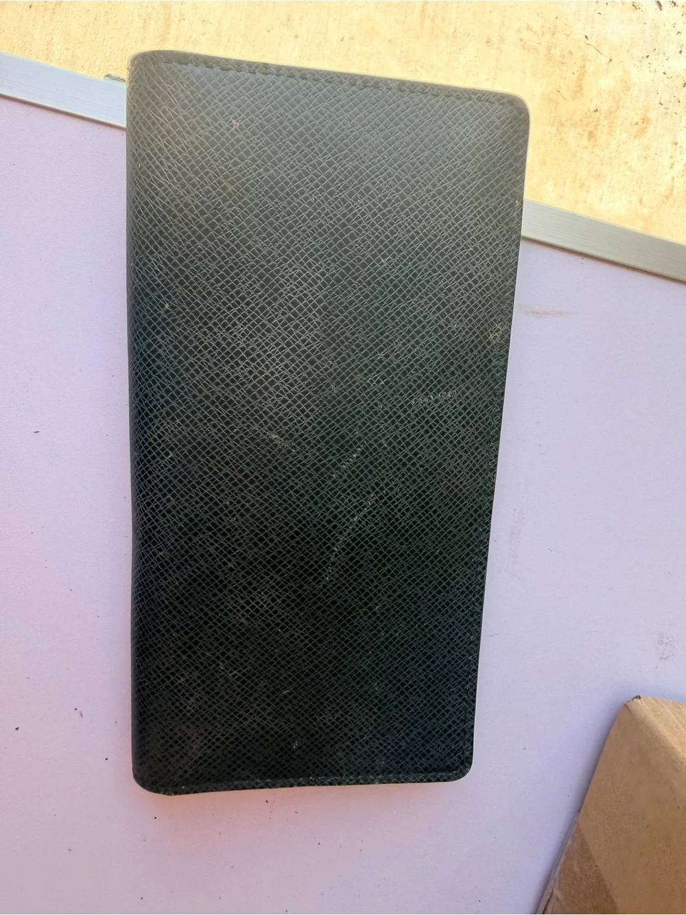 LOUIS VUITTON Taiga Brazza Portefeuille Long Wallet Ardoise M64012 Auth